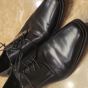 Kenneth Cole New York Men's Text Me Black Leather Dress Shoes,  10M